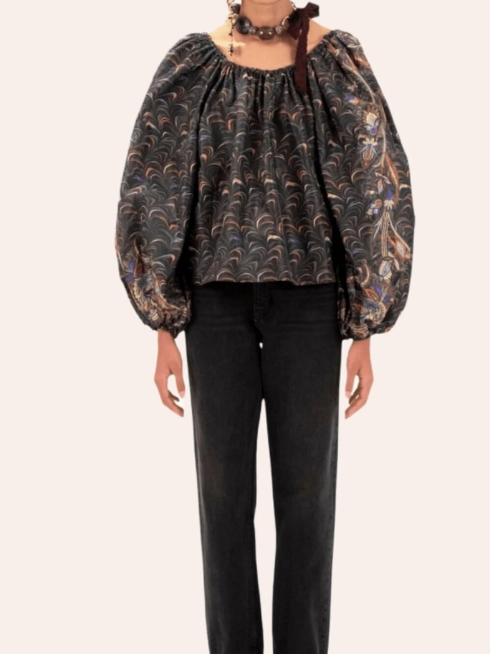 NWOT ULLA JOHNSON Lavinia Blouse in Obsidian S $545